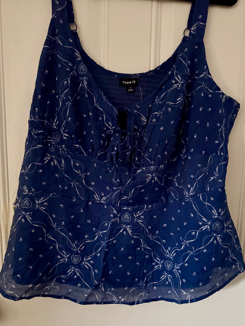 Torrid Navy Blue peplum corset top